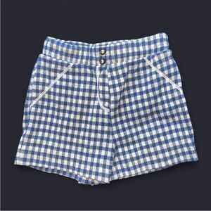 VTG Aileen Blue and White Checkered Kids Shorts size 6X